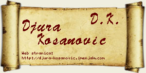 Đura Kosanović vizit kartica